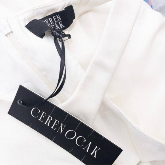 NWT Ceren Ocak x REVOLVE Vegan Leather One Shoulder Cutout Bodysuit S White - Picture 5 of 14